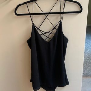 Express black double layered sheer dressy top.